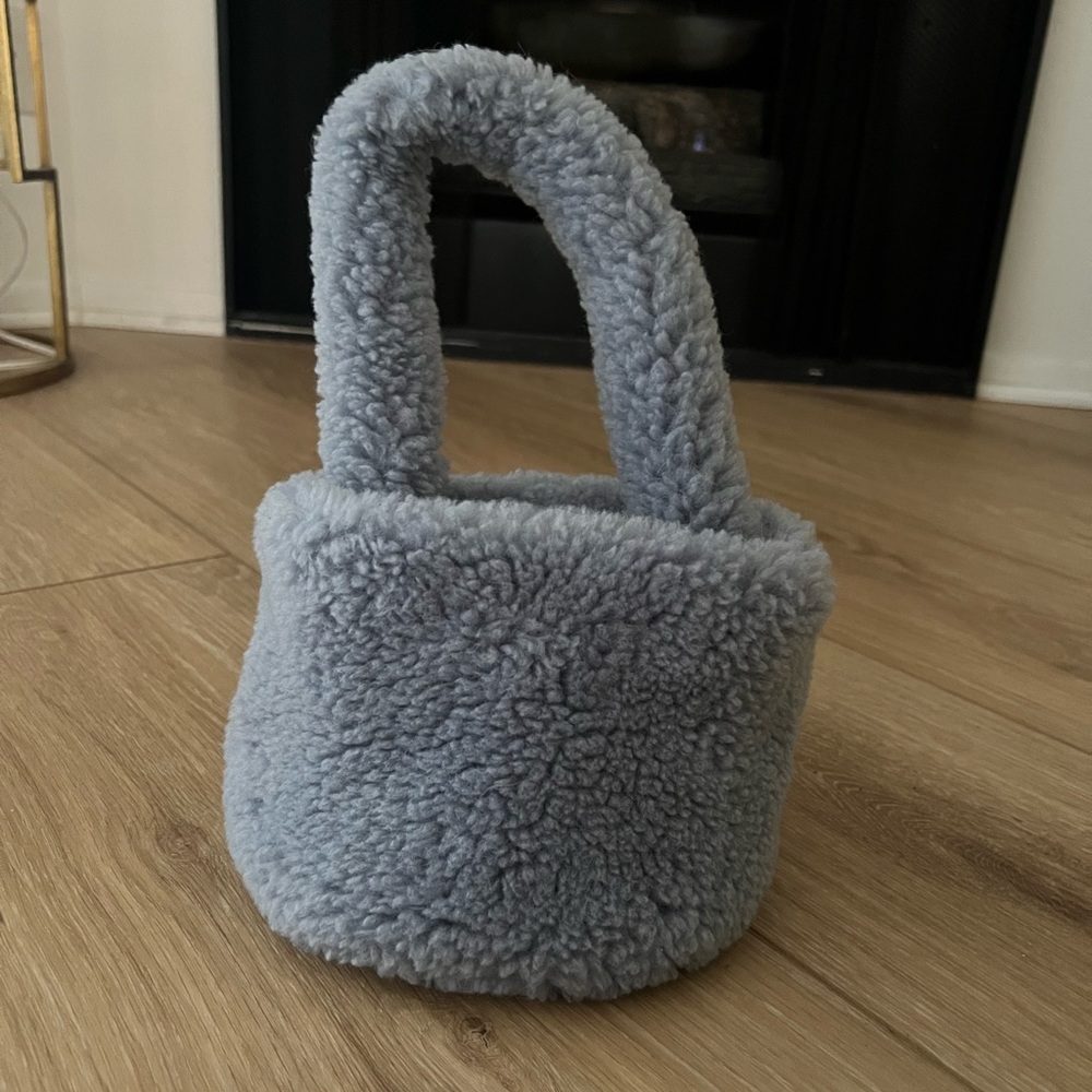 PLT Blue Fuzzy Bucket Bag